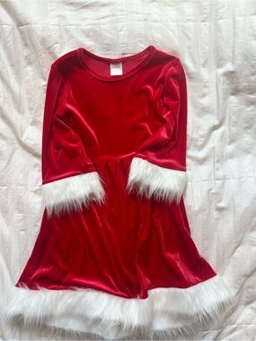 Holiday Time Bright Red Velvet Scoop Neck Dress